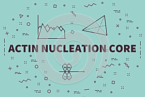 Conceptual business illustration with the words actin nucleation