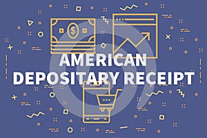 Conceptual business illustration with the words american deposit