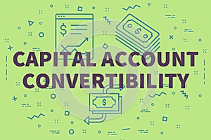 Conceptual business illustration with the words capital account photo