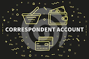 Conceptual business illustration with the words correspondent ac