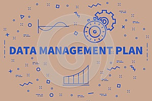 Conceptual business illustration with the words data management