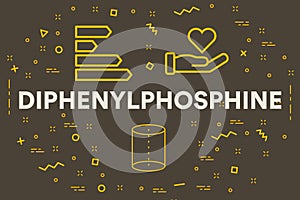 Conceptual business illustration with the words diphenylphosphine