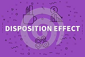 Conceptual business illustration with the words disposition effect