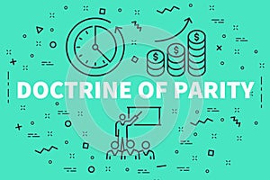 Conceptual business illustration with the words doctrine of parity photo