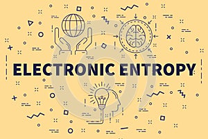 Conceptual business illustration with the words electronic entropy photo
