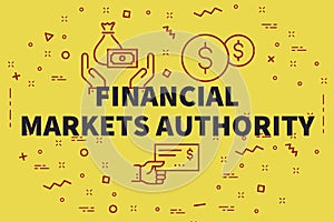 Conceptual business illustration with the words financial market