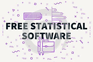 Conceptual business illustration with the words free statistical