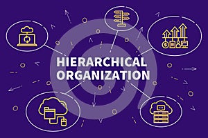 Conceptual business illustration with the words hierarchical org