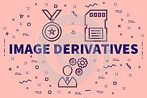 Conceptual business illustration with the words image derivative