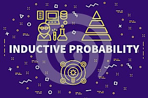 Conceptual business illustration with the words inductive probability photo