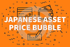 Conceptual business illustration with the words japanese asset p