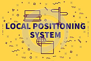 Conceptual business illustration with the words local positioning system