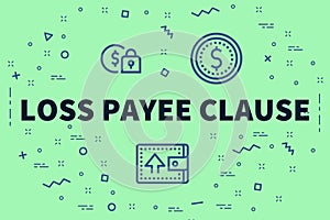 Conceptual business illustration with the words loss payee claus