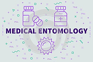 Conceptual business illustration with the words medical entomology