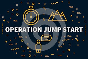 Conceptual business illustration with the words operation jump s photo