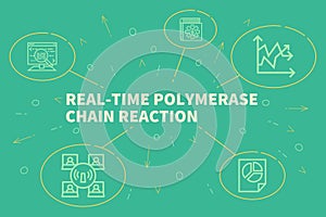 Conceptual business illustration with the words real-time polymerase chain reaction