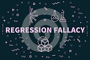 Conceptual business illustration with the words regression fallacy