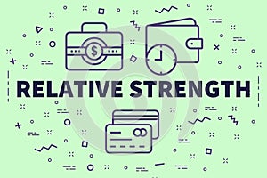 Conceptual business illustration with the words relative strength