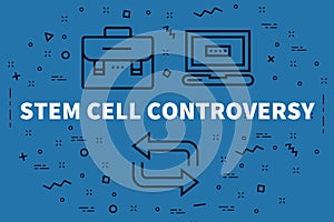 Conceptual business illustration with the words stem cell controversy