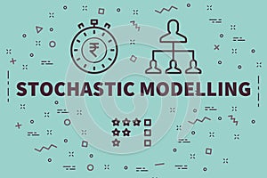 Conceptual business illustration with the words stochastic model photo
