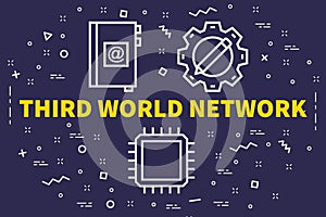 Conceptual business illustration with the words third world network