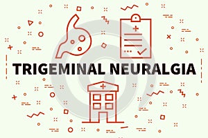 Conceptual business illustration with the words trigeminal neuralgia