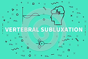 Conceptual business illustration with the words vertebral subluxation photo
