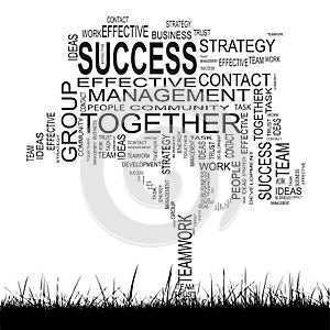 Conceptual business success tree word cloud