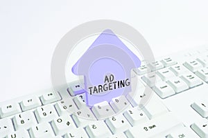 Conceptual caption Ad Targeting. Business concept target the most receptive audiences with certain traits