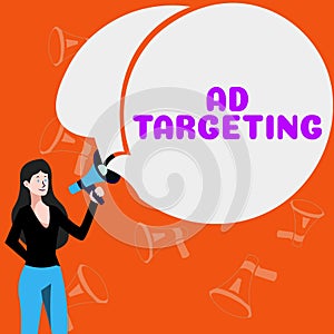 Conceptual caption Ad Targeting. Internet Concept target the most receptive audiences with certain traits