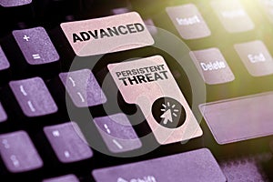 Conceptual display Advanced Persistent Threat. Business idea unauthorized user gains access to a system photo