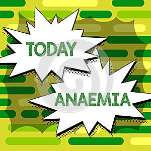 Conceptual caption Anaemia. Business idea a condition marked by a deficiency of hemoglobin in the blood