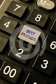 Conceptual caption Best Friends. Business showcase A person you value above other persons Forever buddies Fixin G Coding
