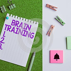 Conceptual caption Brain Training. Business idea mental activities to maintain or improve cognitive abilities