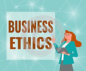 Conceptual caption Business Ethics. Conceptual photo appropriate policies which govern how a business operates