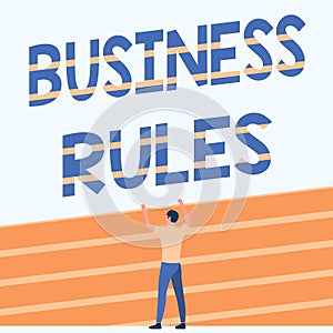 Conceptual caption Business Rules. Business approach a specific directive that constrains or defines a business Athletic