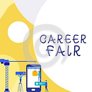 Conceptual caption Career Fair. Business approach an event at which job seekers can meet possible employers