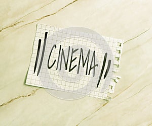 Conceptual caption Cinema. Business showcase theater where movies are shown for public entertainment Movie theater New