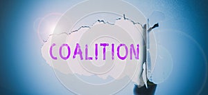 Conceptual caption Coalition. Conceptual photo a temporary alliance of distinct parties, persons, or states for joint