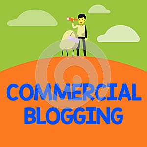 Conceptual caption Commercial Blogging. Business showcase published and used by an organization or corporation Man