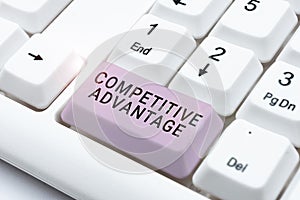 Conceptual caption Competitive Advantage. Internet Concept Company Edge over another Favorable Business Position