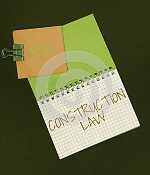 Conceptual caption Construction Law. Internet Concept deals with matters relating to building and related fields