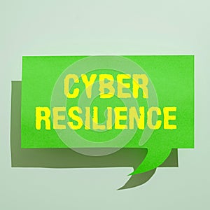 Conceptual caption Cyber Resilience. Business concept measure of how well an enterprise can manage a cyberattack