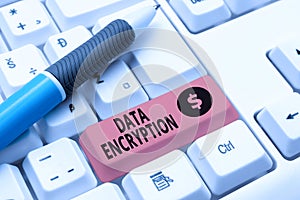 Conceptual caption Data EncryptionSymmetric-key algorithm for the encrypting electronic data. Conceptual photo