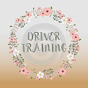 Conceptual caption Driver Training. Business approach prepares a new driver to obtain a driver s is license Blank Frame