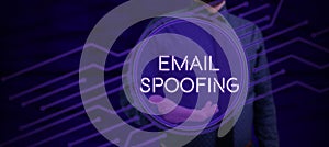 Conceptual caption Email Spoofing. Concept meaning secure the access and content of an email account or service