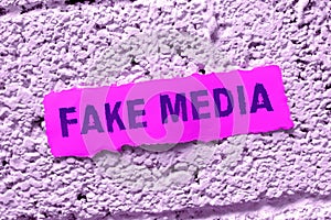 Conceptual caption Fake Media. Business idea An formation held by brodcasters which we cannot rely on photo