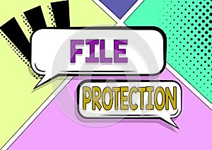 Conceptual caption File ProtectionPreventing accidental erasing of data using storage medium. Internet Concept