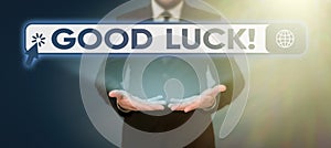 Conceptual caption Good Luck. Conceptual photo A positive fortune or a happy outcome that a person can have -47112