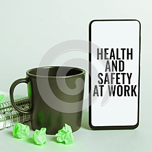 Conceptual caption Health And Safety At Work. Business overview Secure procedures prevent accidents avoid danger